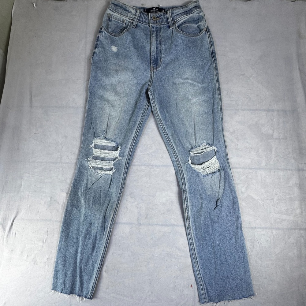 Hollister Womens Ultra High Rise 90s Vintage Straight Jeans Blue Denim 3S 26x29